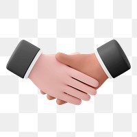 Business handshake png sticker, 3D rendering graphic, transparent background