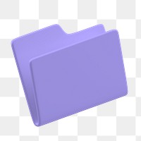 3D purple folder png sticker, technology graphic, transparent background