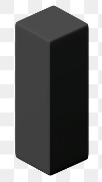Black rectangle shape png sticker, 3D geometric graphic, transparent background