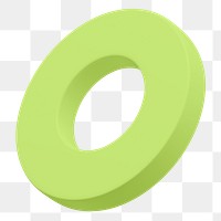 Green ring shape png sticker, 3D geometric graphic, transparent background