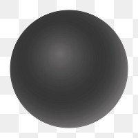 Black sphere shape png sticker, 3D circle graphic, transparent background