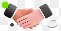 Businessman shaking hands png, 3D graphic, transparent background