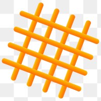 Orange net png 3D sticker, transparent background