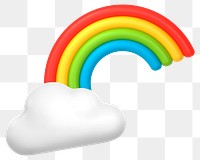 Rainbow icon png 3D sticker, transparent background