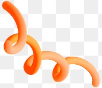 Orange squiggle png 3D sticker, transparent background