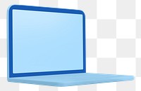 Laptop screen png 3D sticker, transparent background