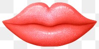 Red lips clipart png, 3d graphic, transparent background