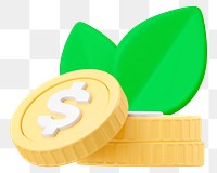 Eco finance png 3D sticker, money, transparent background