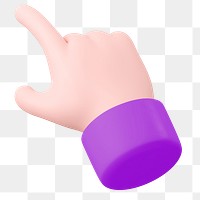 Finger pointing png 3D sticker, transparent background