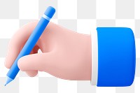 Hand holding stylus png 3D sticker, transparent background