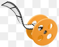 Film reel png 3D sticker, transparent background