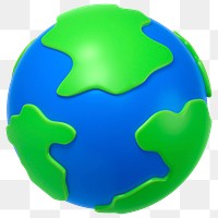 Planet earth png 3D sticker, transparent background