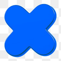 Multiply symbol png 3D sticker, transparent background