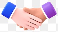 Business handshake png 3D sticker, transparent background