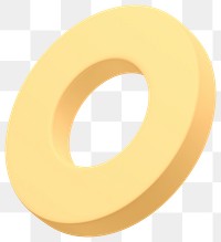 Yellow ring png 3D sticker, transparent background