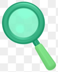 Magnifying glass png 3D sticker, transparent background