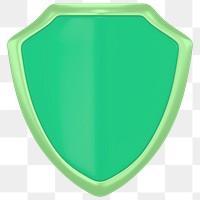 Green badge png 3D sticker, transparent background