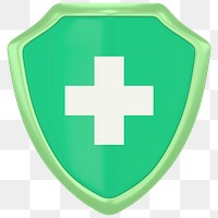 Healthcare badge png 3D sticker, transparent background