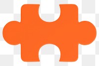 Jigsaw puzzle png 3D sticker, orange transparent background
