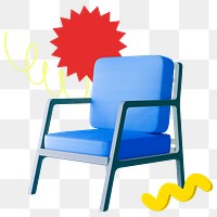 Furniture png sticker, colorful remix, transparent background 