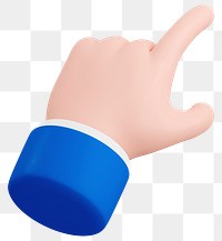 Finger pointing png 3D sticker, transparent background