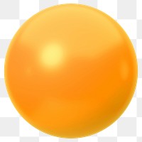 Orange ball png 3D sticker, transparent background
