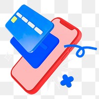 Online payment png sticker, colorful remix, transparent background 