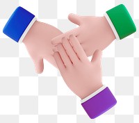 Business teamwork png 3D sticker, transparent background