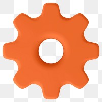 Mechanical gear png 3D sticker icon, transparent background