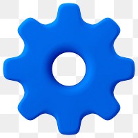 Mechanical gear png 3D sticker icon, transparent background