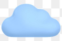 Cute cloud png 3D sticker, transparent background
