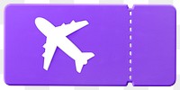 Boarding ticket png 3D sticker, transparent background