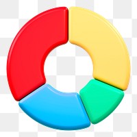 Pie chart png 3D sticker, transparent background