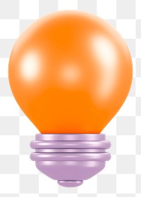 Light bulb png 3D sticker, transparent background