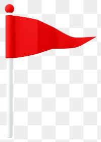 Red flag png 3D sticker, transparent background