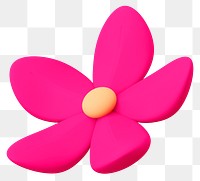 Pink flower png 3D sticker, transparent background