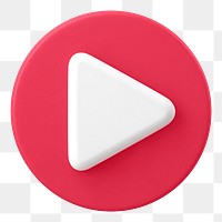 Play button png 3D sticker icon, transparent background