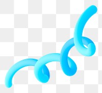 Blue squiggle png 3D sticker, transparent background