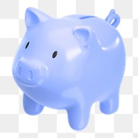 Piggy bank png 3D sticker, money, transparent background