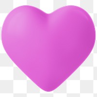 Pink heart png 3D sticker, transparent background