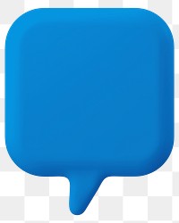 Blue speech bubble png sticker, transparent background