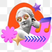 Pop music png sticker, colorful remix, transparent background 