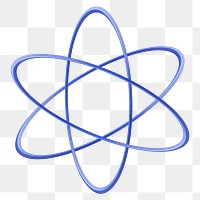 Atomic icon png 3D sticker, transparent background