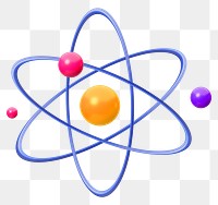 Atomic science png sticker, colorful remix, transparent background 