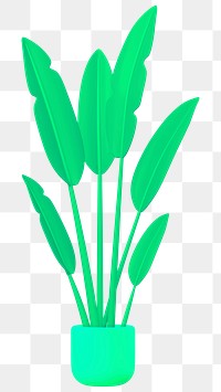 Green houseplant png 3D sticker, transparent background