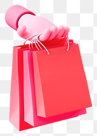 Shopping bag png 3D sticker, transparent background