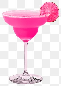 Pink margarita png 3D sticker, transparent background