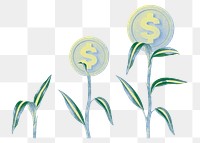 Growing money plant png sticker, transparent background