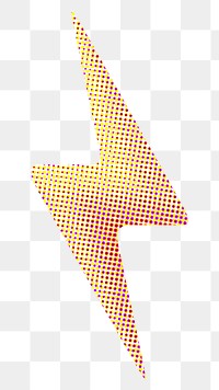 Halftone lightning png business sticker, transparent background 