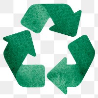 Recycling symbol png business sticker, transparent background 